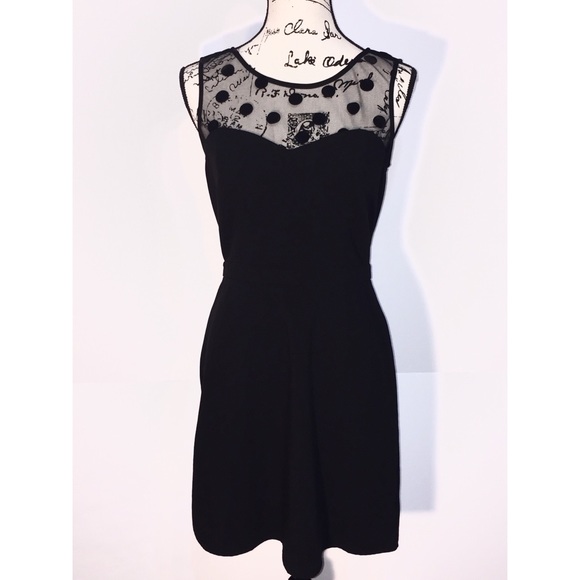 LC Lauren Conrad Dresses & Skirts - Lauren Conrad Sheer Polka Dot Sleeveless Open Back